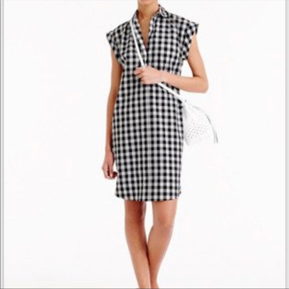 J.Crew Black and White Gingham Dress - XS